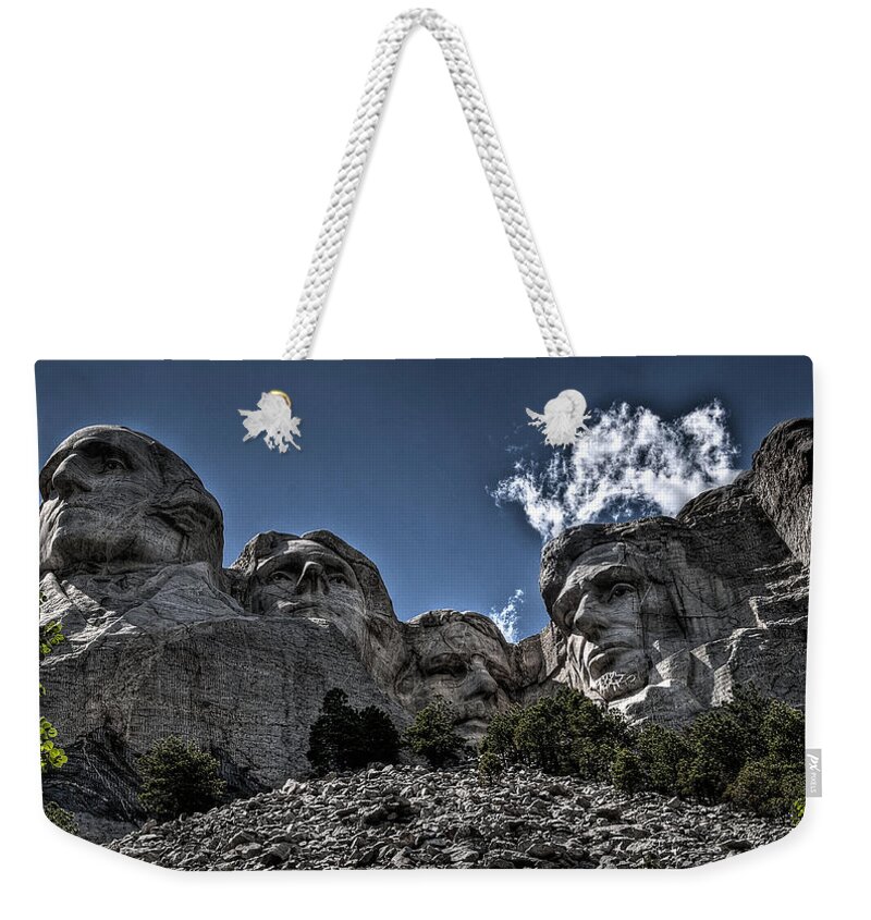 Sculpture Weekender Tote Bag featuring the photograph The Presidents of Mount Rushmore by Deborah Klubertanz