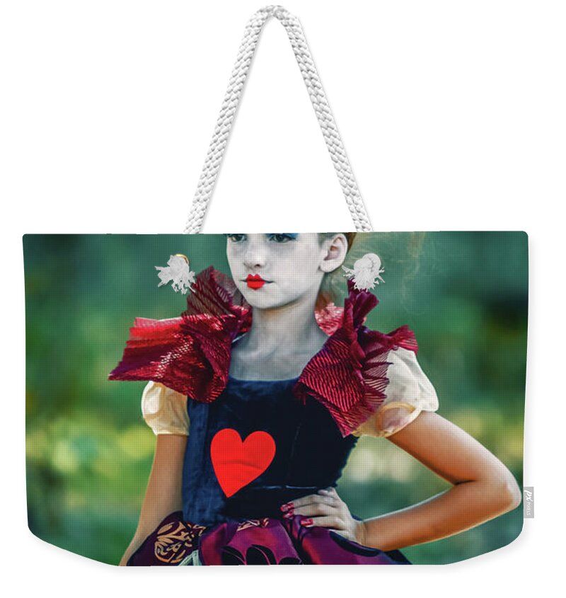 Art Weekender Tote Bag featuring the photograph The Queen of Hearts Alice in Wonderland by Dimitar Hristov