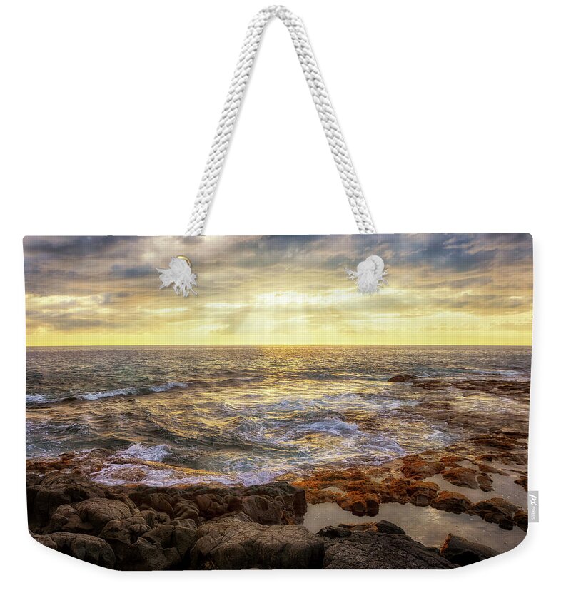 Hawaii Weekender Tote Bag featuring the photograph The Radiant Sea by Susan Rissi Tregoning