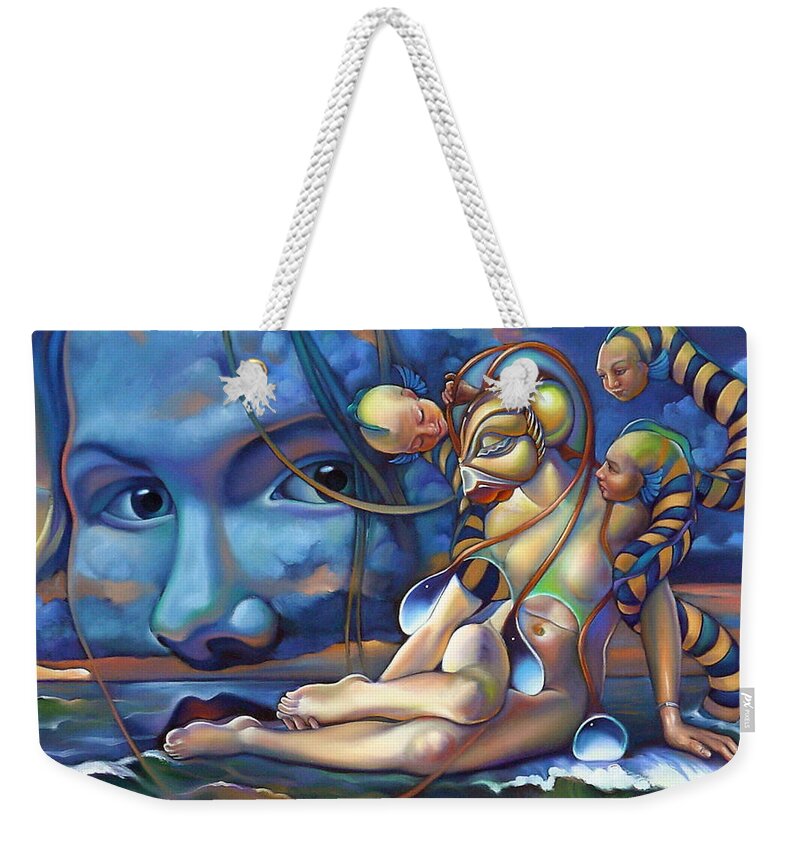Mermaid Weekender Tote Bag featuring the painting The Rebirth of Venus by Patrick Anthony Pierson