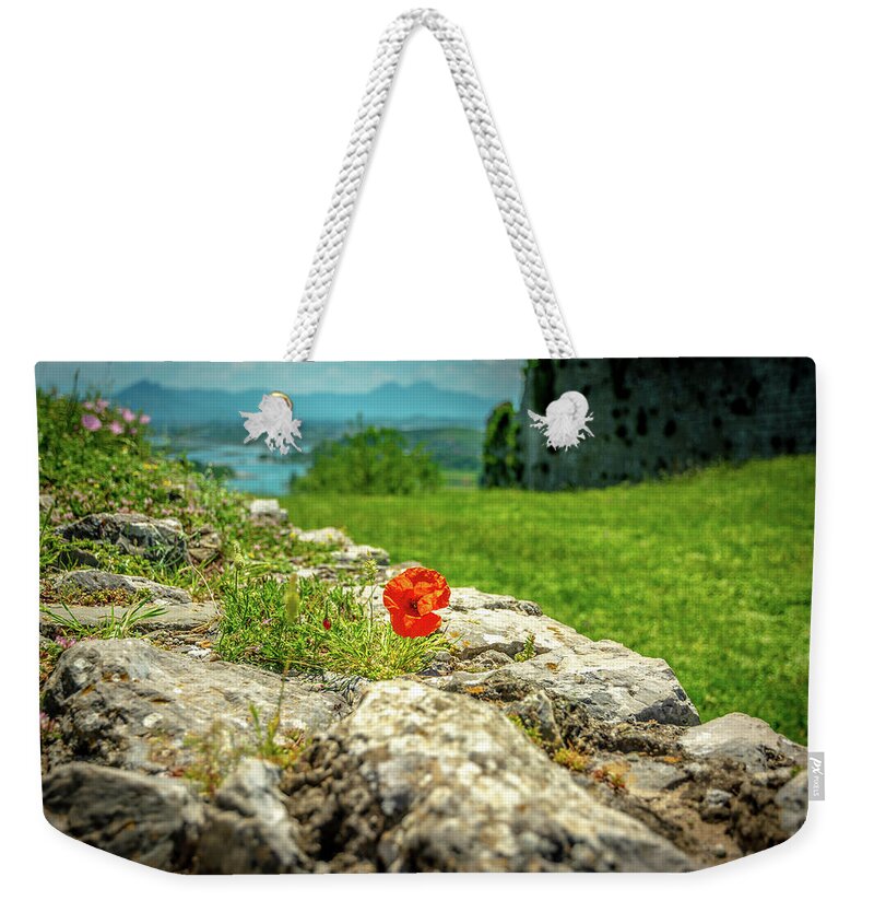 Flower Weekender Tote Bag featuring the photograph The Red Flower by Andrew Matwijec