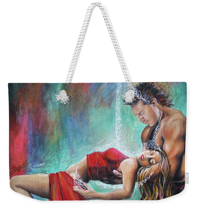 Dancers Weekender Tote Bag featuring the painting The Release by Robyn Chance