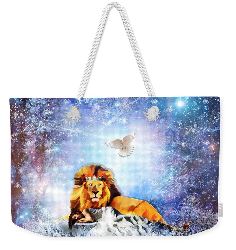 Lion Of Judah Weekender Tote Bag featuring the digital art The Resting place by Dolores Develde