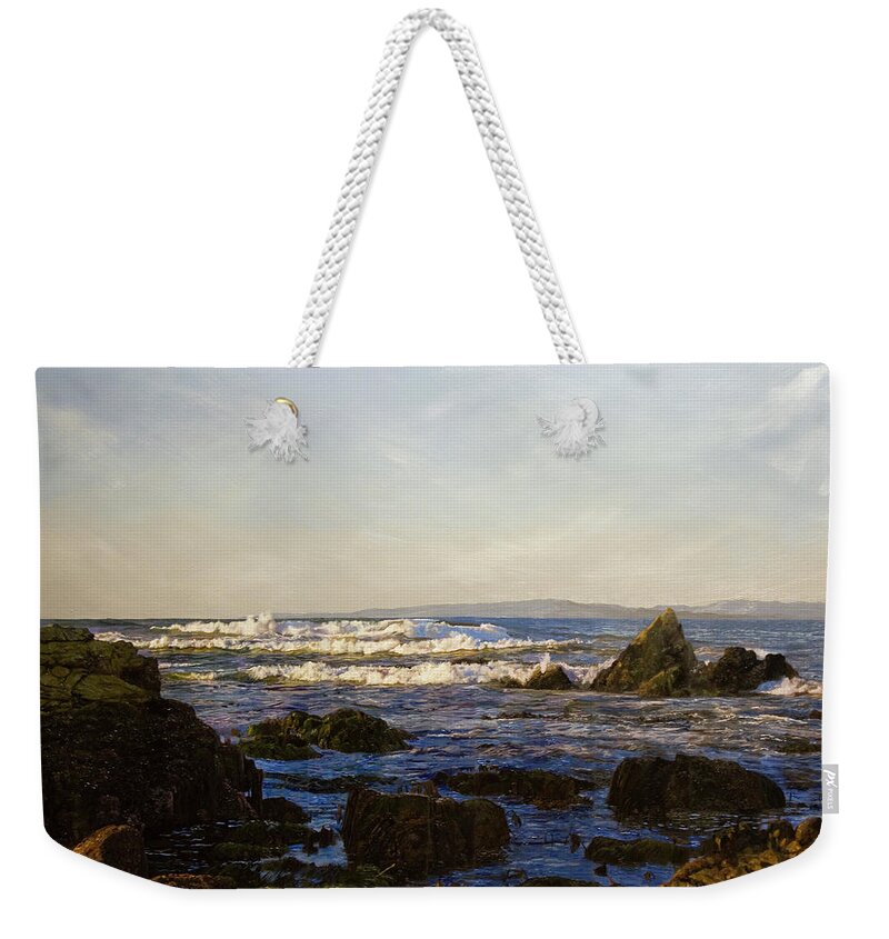 Ocean Weekender Tote Bag featuring the painting The Restless Sea by Kenneth Young