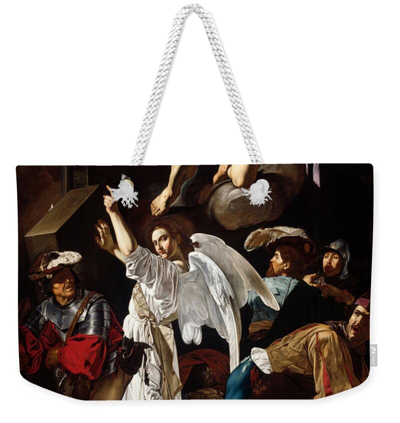 Cecco Del Caravaggio Weekender Tote Bag featuring the painting The Resurrection by Cecco del Caravaggio
