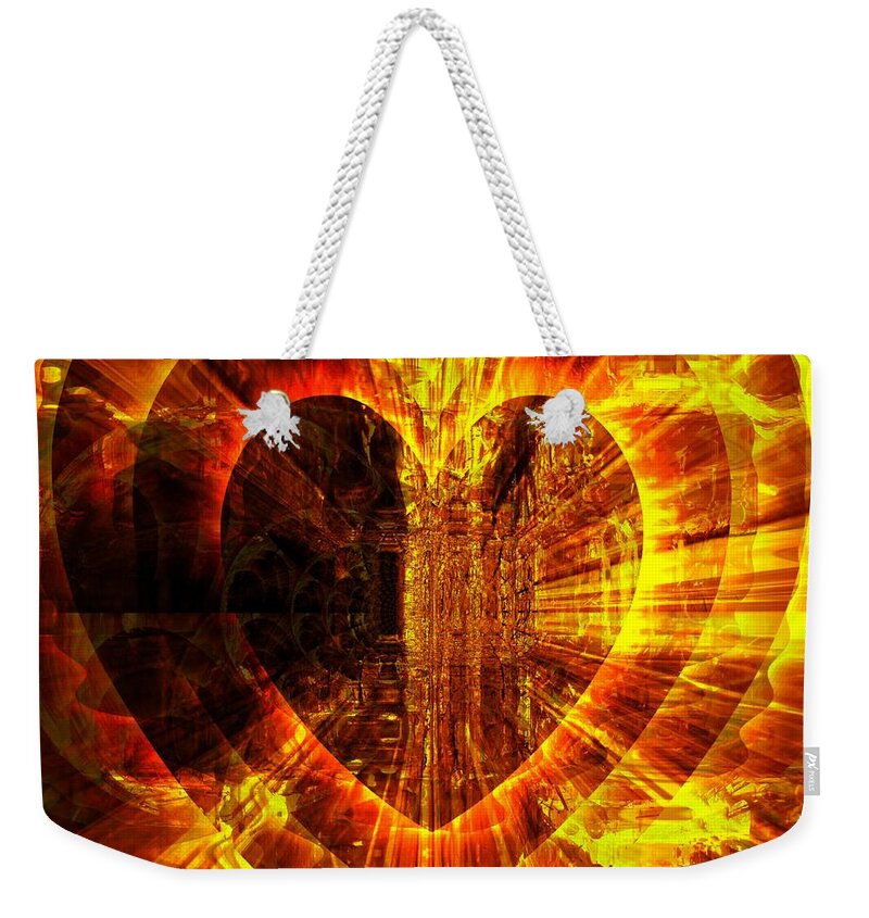 Faniart Weekender Tote Bag featuring the mixed media The Right Heart by Fania Simon
