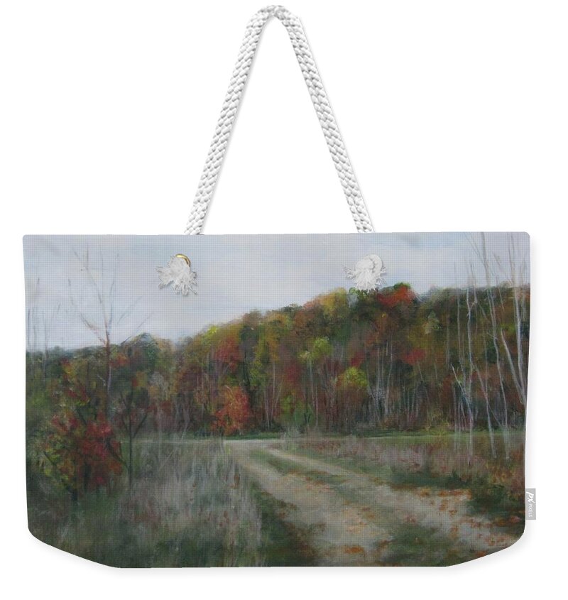 Autumn Weekender Tote Bag featuring the painting The Road to Autumn by Paula Pagliughi