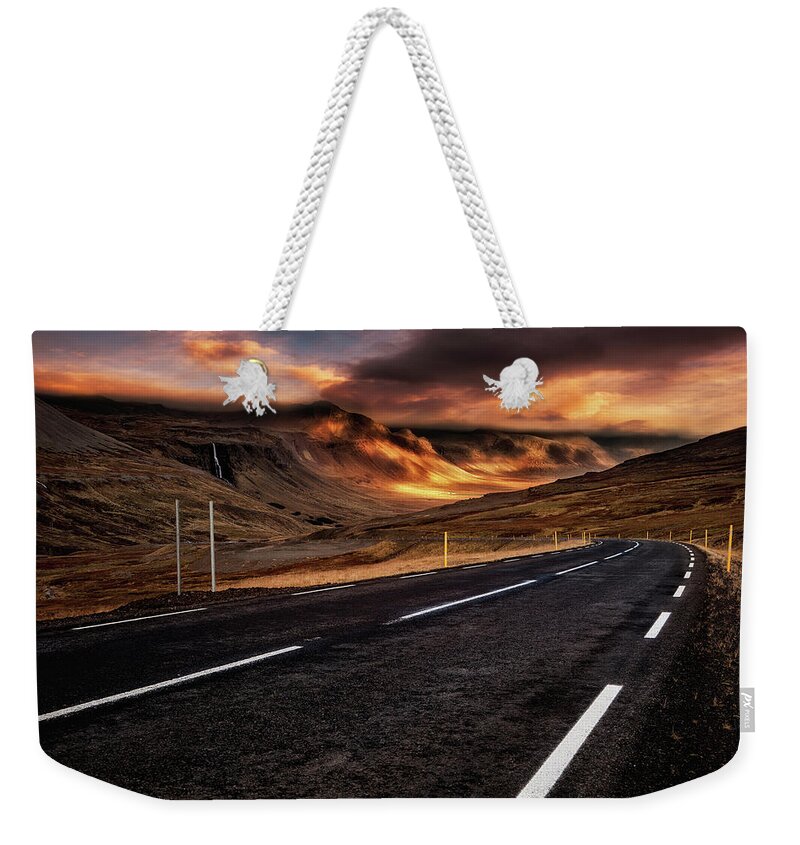 Iceland Weekender Tote Bag featuring the photograph The road to Eden by Jorge Maia