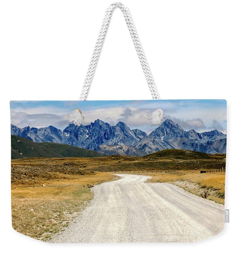 New Zealand Weekender Tote Bag featuring the photograph The Road to Mount Sunday by Catherine Reading