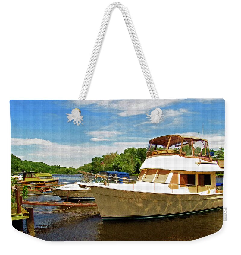 Rondout Creek Weekender Tote Bag featuring the photograph The Rondout at Eddyville by Nancy De Flon