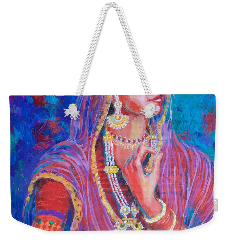 Royal Weekender Tote Bag featuring the painting The Royal Beauty of Rajasthan by Jyotika Shroff