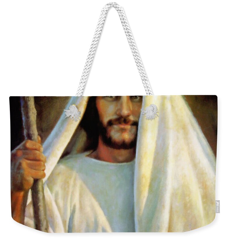 Jesus Weekender Tote Bag featuring the painting The Savior by Greg Olsen