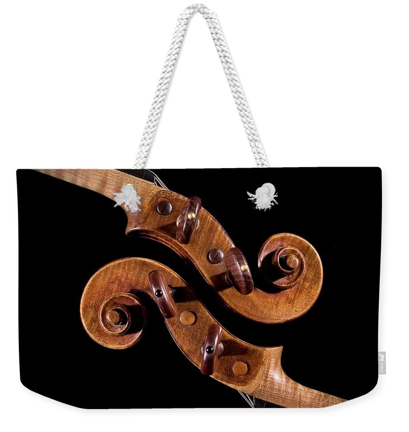 Strad Weekender Tote Bag featuring the photograph The Scroll And It's Clone by Endre Balogh
