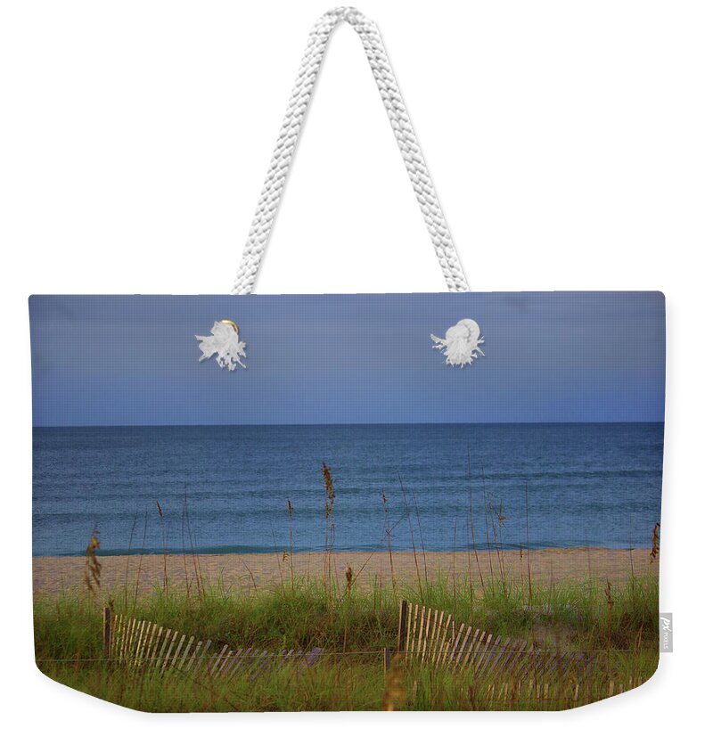 Sea Weekender Tote Bag featuring the photograph The Sea Shore Line by Roberta Byram