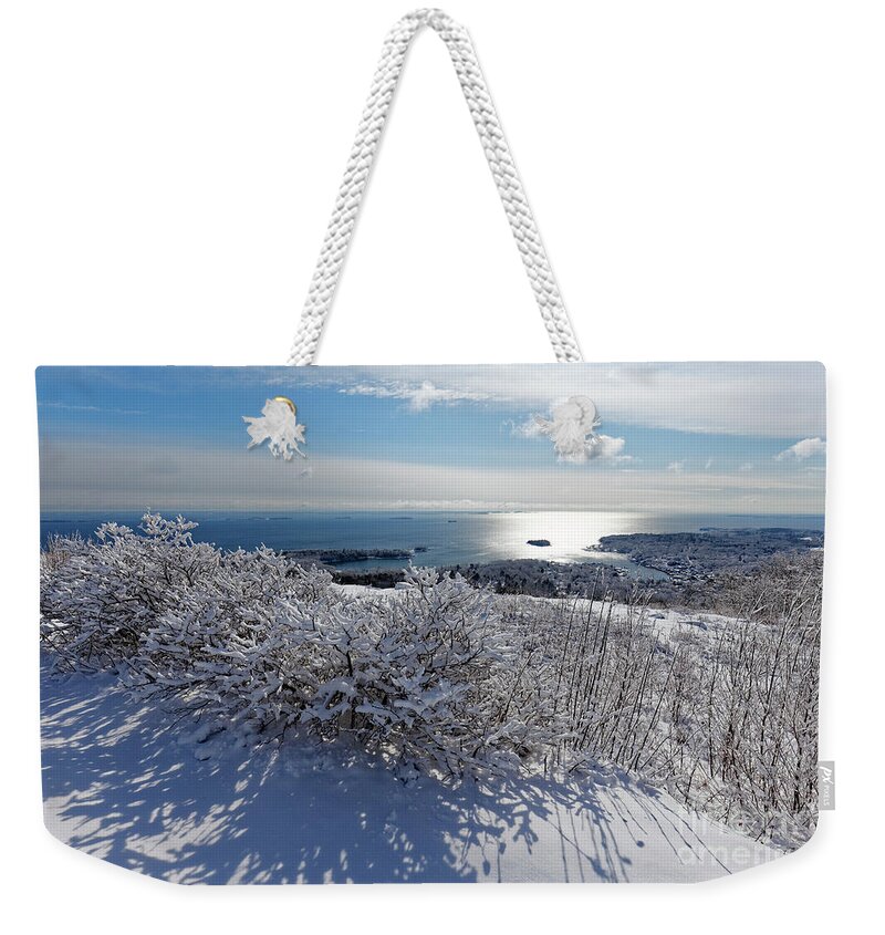 Camden Weekender Tote Bag featuring the photograph The shining sea by Kevin Shields