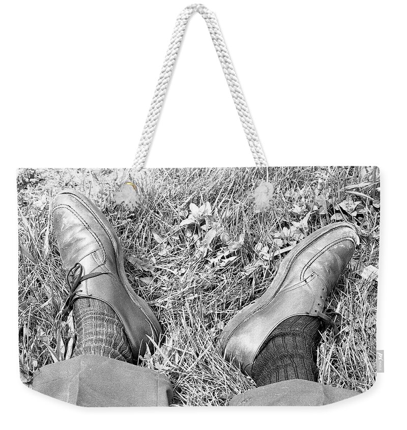 Northwestern University Weekender Tote Bag featuring the photograph The Shoes of a Teaching Assistant, 1979 by Jeremy Butler