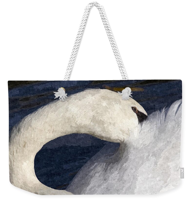 Swan Weekender Tote Bag featuring the photograph The Shy Swan Art by David Pyatt