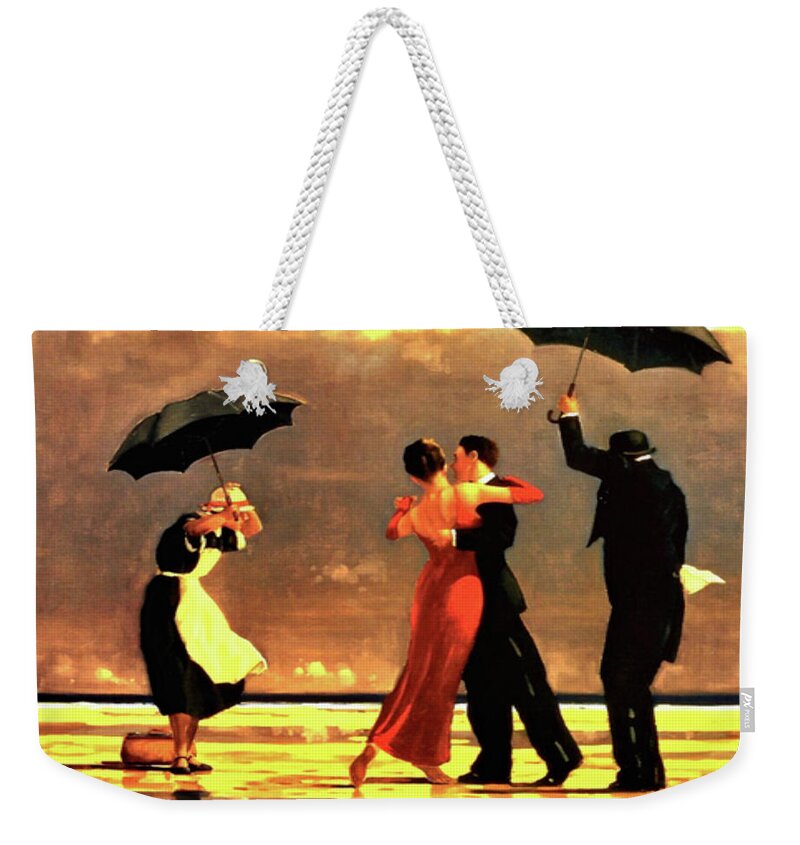 Jack Vettriano Weekender Tote Bag featuring the painting The Singing Butler by Jack Vettriano
