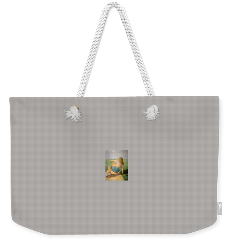 Figurative Weekender Tote Bag featuring the painting The Skater by Mary Erbert