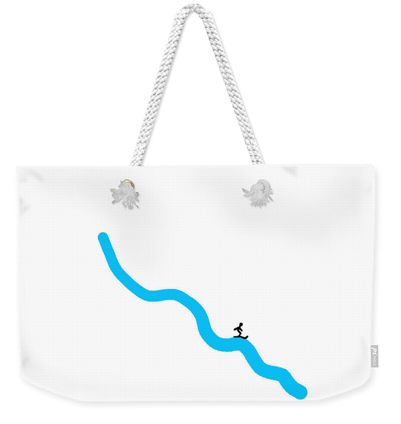 David Bridburg Weekender Tote Bag featuring the digital art The Skier by David Bridburg