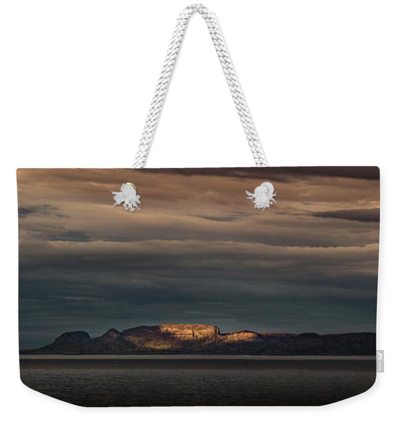 Awakening Weekender Tote Bag featuring the photograph The Sleeping Giant Sunspot Pano by Jakub Sisak