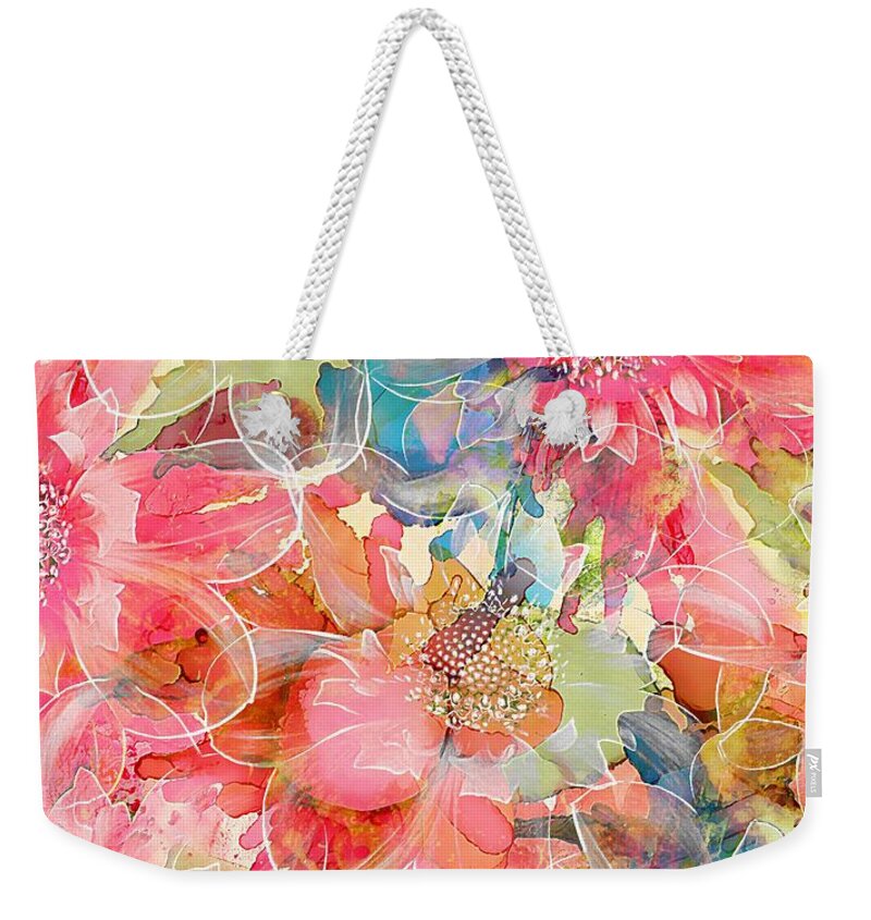 Spring Weekender Tote Bag featuring the mixed media The Smell of Spring by Klara Acel