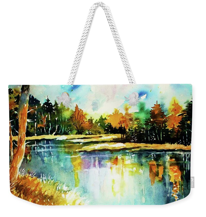 Lalke Weekender Tote Bag featuring the painting The Splendor and Color of Autumn by Al Brown