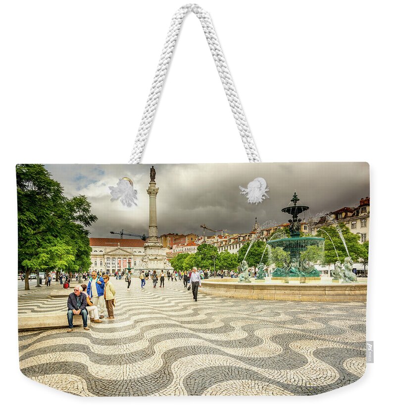 Lisbon Weekender Tote Bag featuring the photograph The Square by Andrew Matwijec