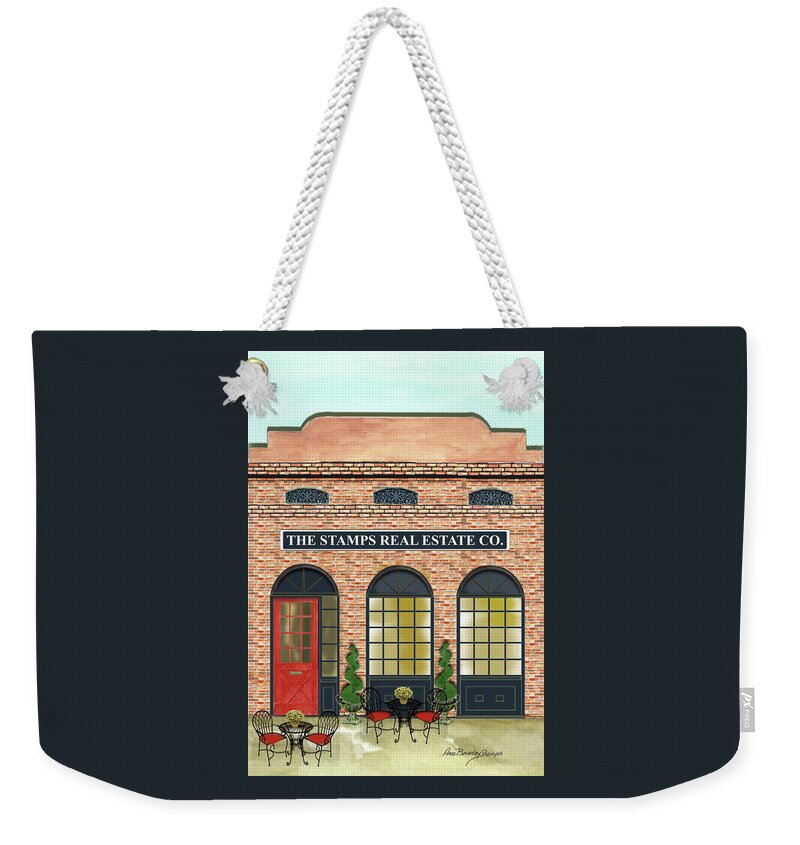 Building Weekender Tote Bag featuring the painting The Stamps Real Estate Co. by Anne Beverley-Stamps