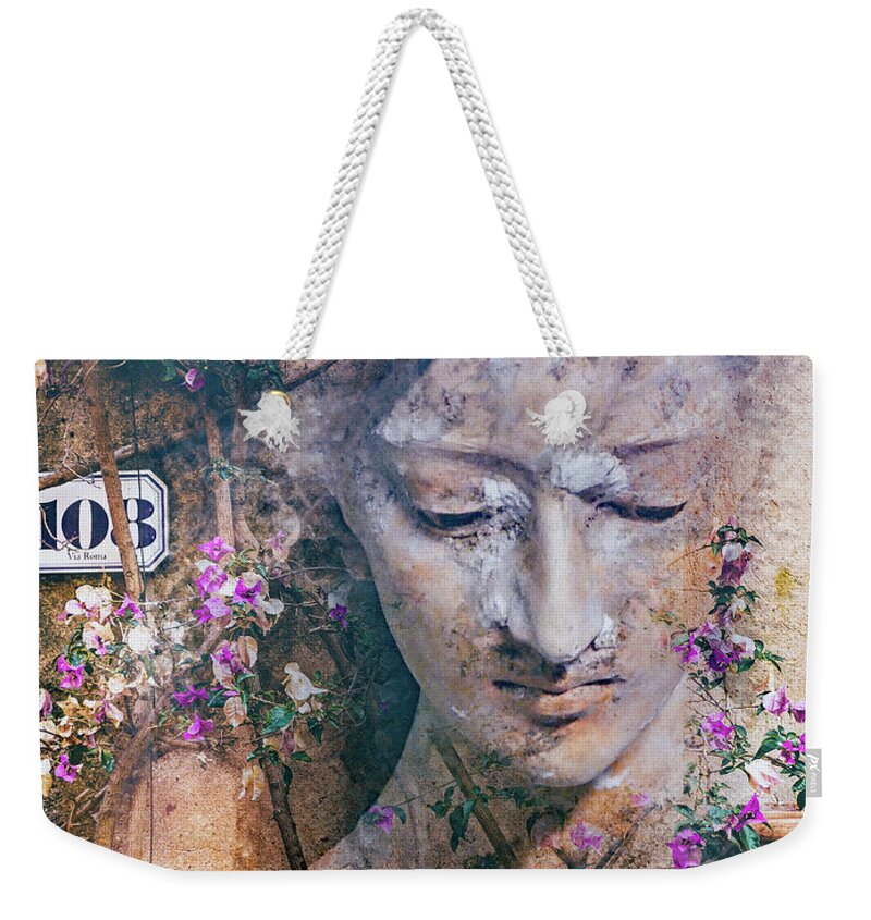 Statue Weekender Tote Bag featuring the digital art The statue with the romantic touch by Gabi Hampe