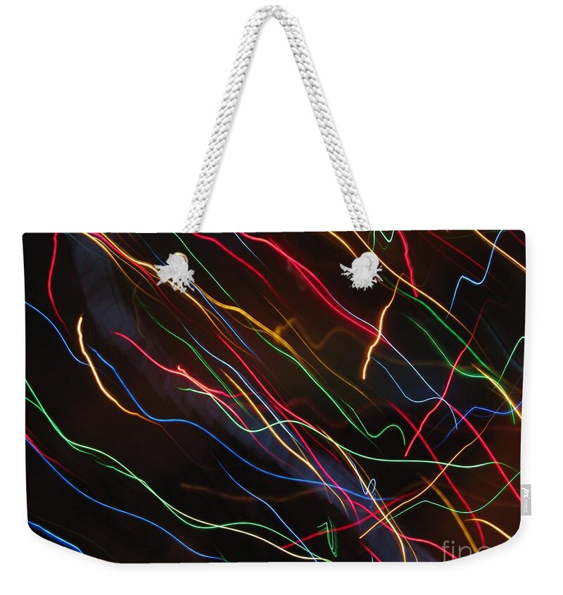 Dancing Lights Weekender Tote Bag featuring the photograph The Storm of Falling Stars. Dancing Lights series by Ausra Huntington nee Paulauskaite