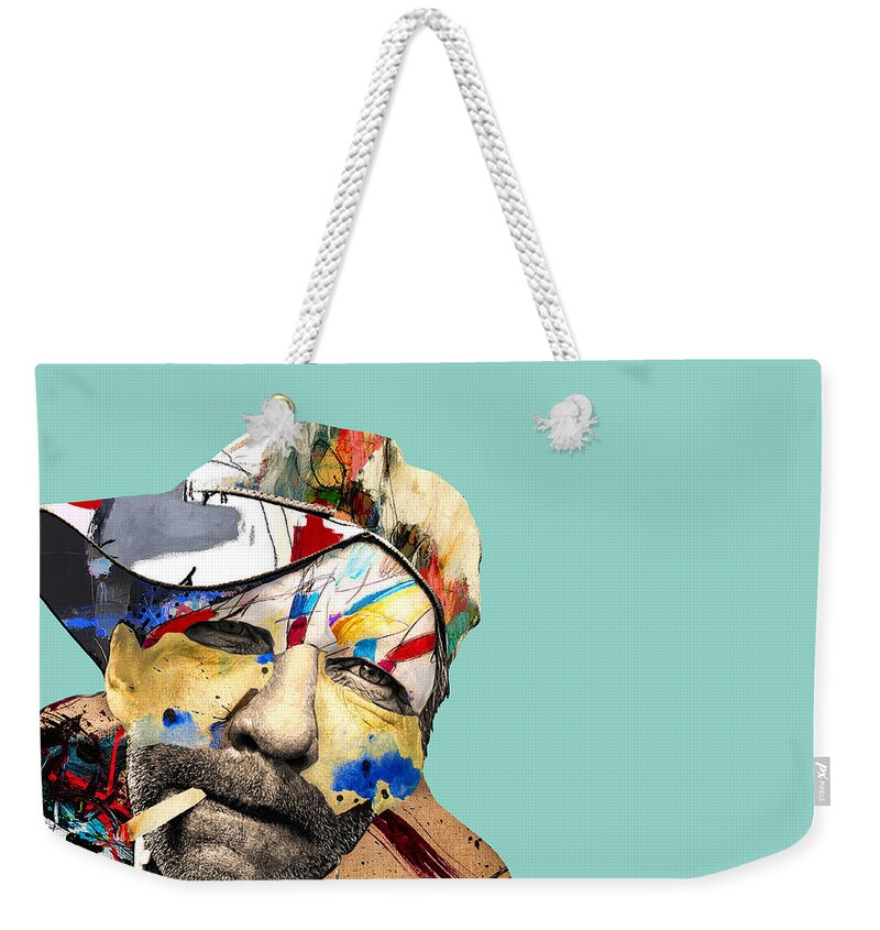 Pop Art Weekender Tote Bag featuring the mixed media The Street Artist by Dominic Piperata