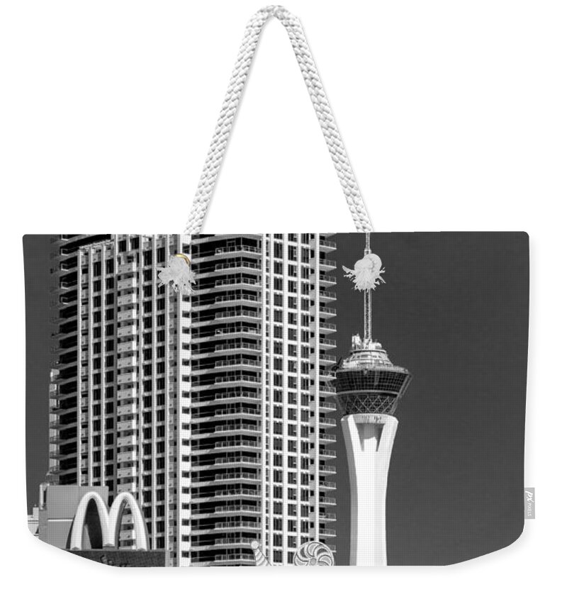 Las Vegas. 2015 Weekender Tote Bag featuring the photograph The Strip and The Stratosphere by Wade Brooks