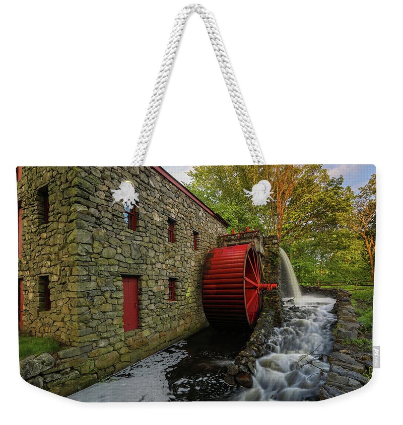 Central Massachusetts Weekender Tote Bag featuring the photograph The Sudbury Grist Mill by Juergen Roth