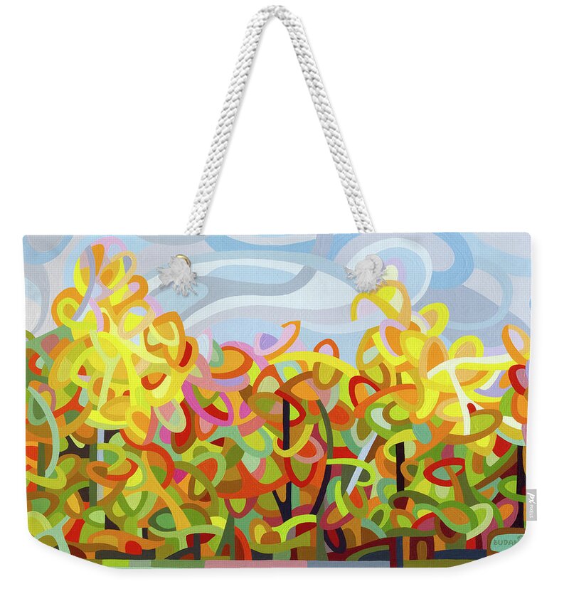 Fine Art Weekender Tote Bag featuring the painting The Tangled Shore by Mandy Budan