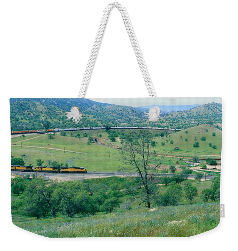 Photography Weekender Tote Bag featuring the photograph The Tehachapi Train Loop Near Tehachapi by Panoramic Images