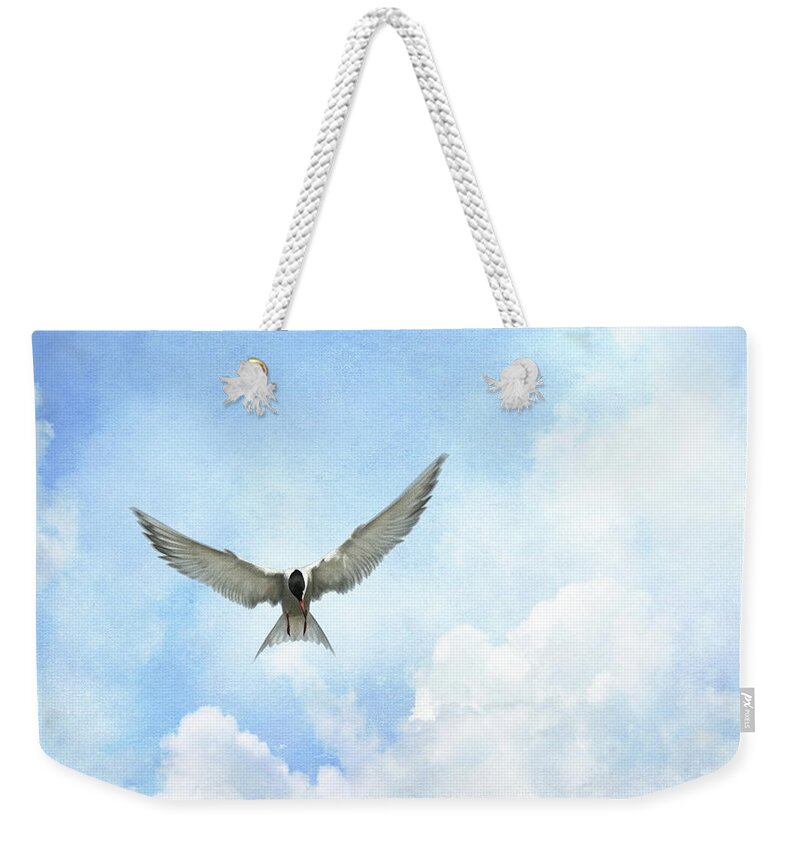 Tern Weekender Tote Bag featuring the photograph The Tern - Elegance in Flight by Andrea Kollo