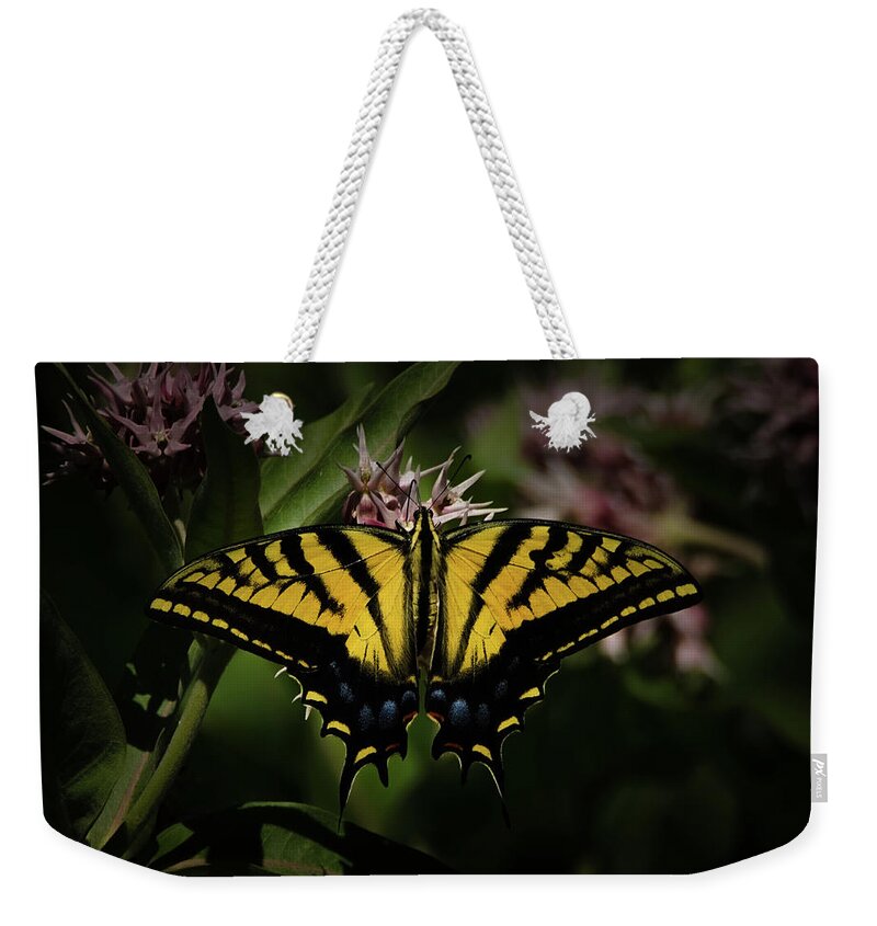 Tiger Swallowtail Butterfly Weekender Tote Bag featuring the photograph The Tiger Swallowtail by Ernest Echols