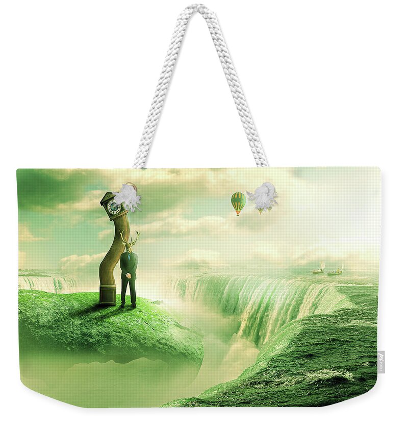 River Weekender Tote Bag featuring the digital art The Time Keeper by Nathan Wright