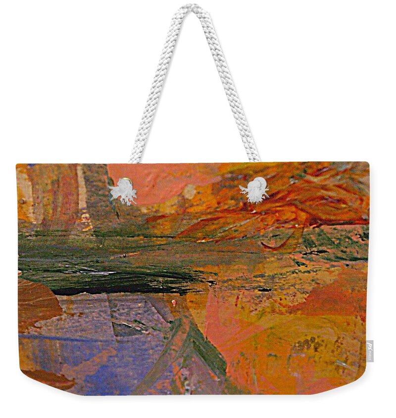 Abstract Acrylic Painting Weekender Tote Bag featuring the painting The Tip of the Iceberg by Nancy Kane Chapman
