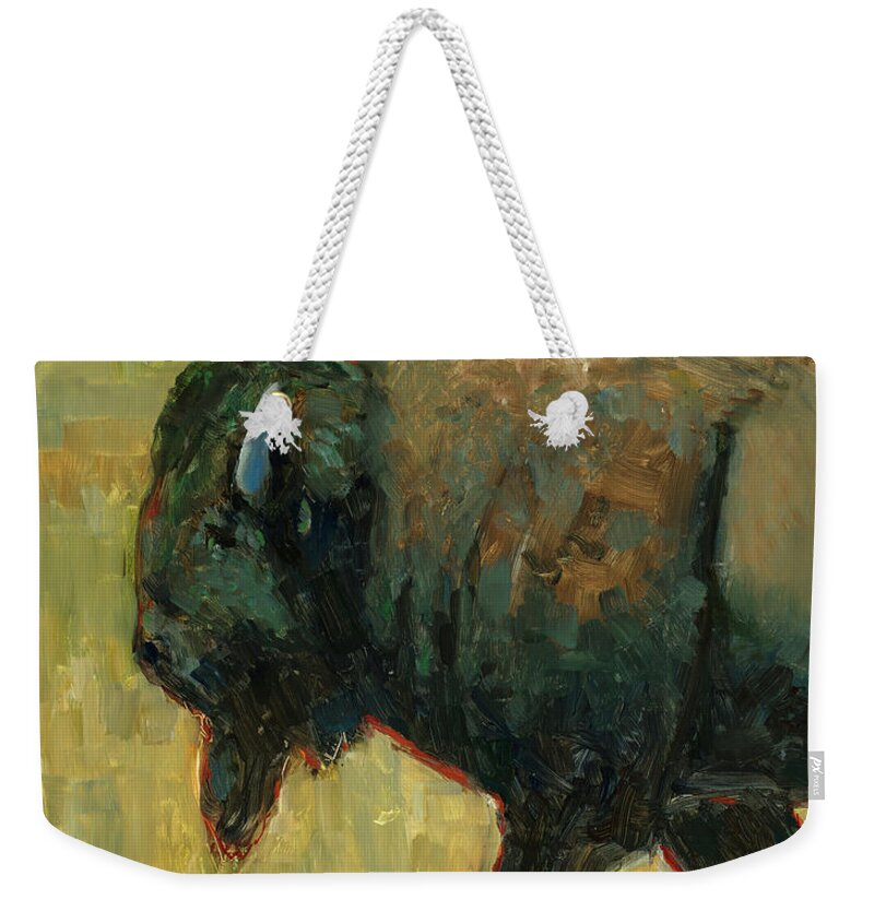 Bison Weekender Tote Bag featuring the painting The Traveler by Billie Colson