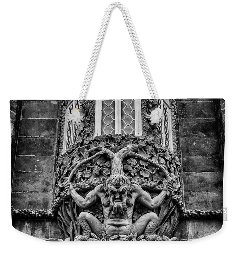 Depiction Weekender Tote Bag featuring the photograph The Triton of Pena Palace. by Pablo Lopez
