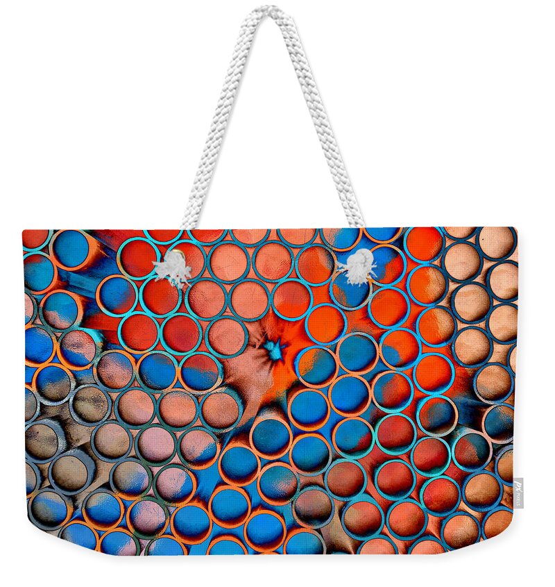 Abstract Weekender Tote Bag featuring the photograph The Tubes by Matt Cegelis