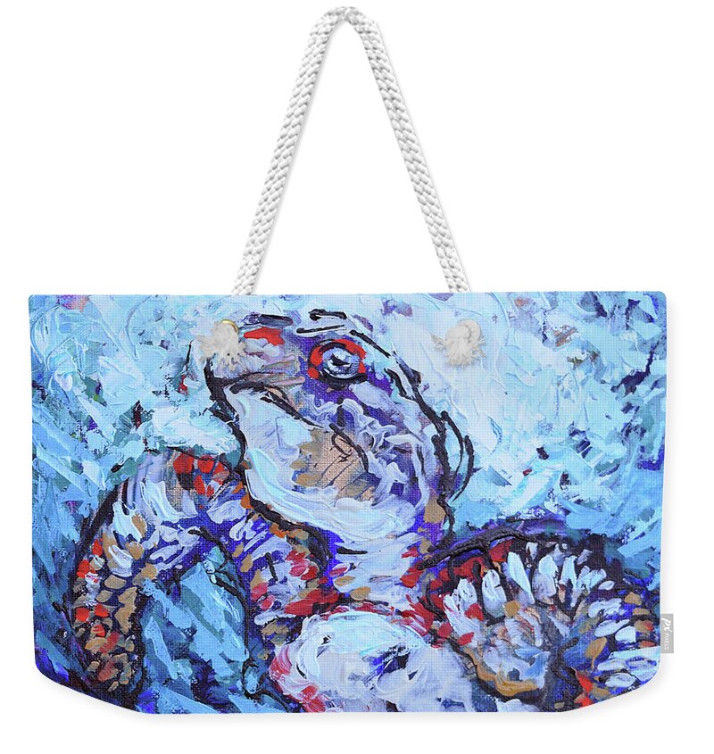  Weekender Tote Bag featuring the painting The Turtle by Jyotika Shroff
