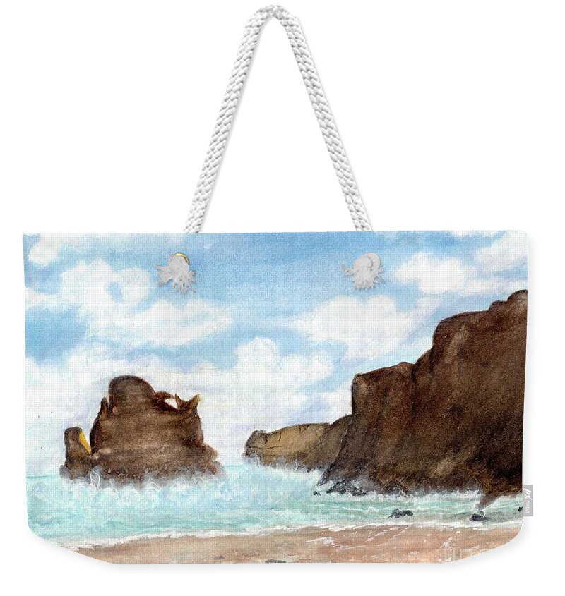 Ocean Weekender Tote Bag featuring the painting The Twelve Apostles by Eunice Warfel