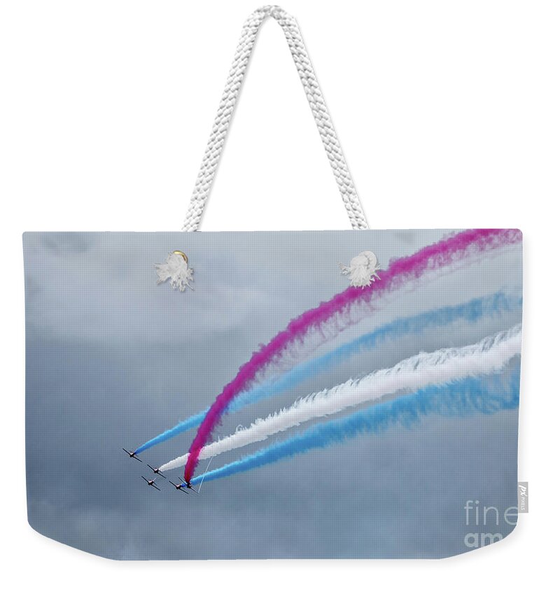The Red Arrows Weekender Tote Bag featuring the digital art The Twister by Airpower Art