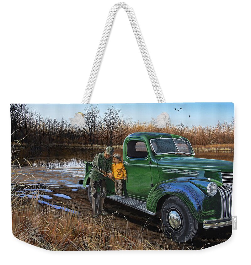 Truck Weekender Tote Bag featuring the painting The Understudy by Anthony J Padgett