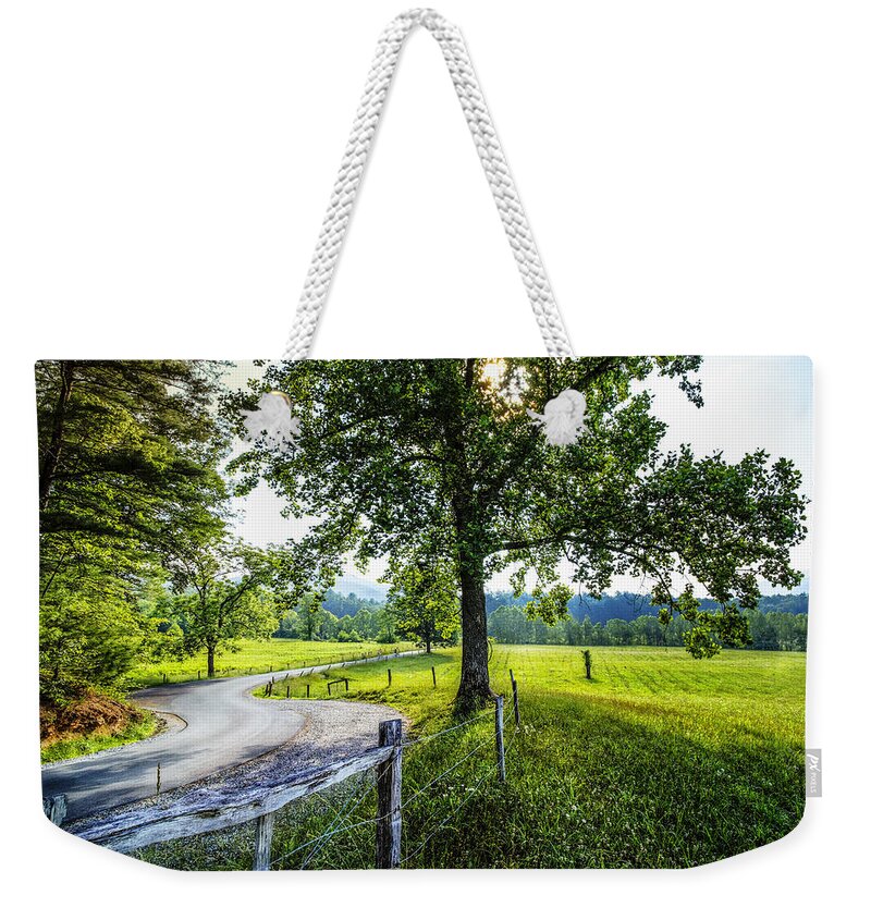 Appalachia Weekender Tote Bag featuring the photograph The Valley at Cades Cove by Debra and Dave Vanderlaan