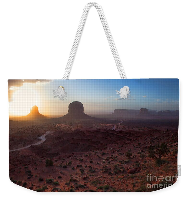 Utah Weekender Tote Bag featuring the photograph The Valley Road by Jim Garrison