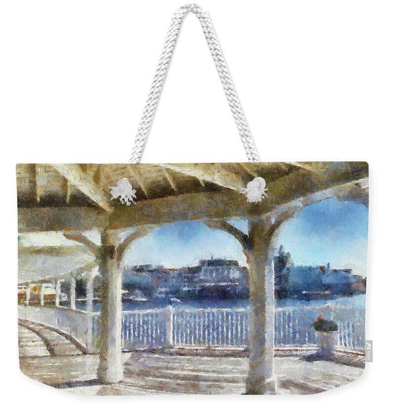Boardwalk Weekender Tote Bag featuring the photograph The View From The Boardwalk Gazebo WDW 02 Photo Art MP by Thomas Woolworth